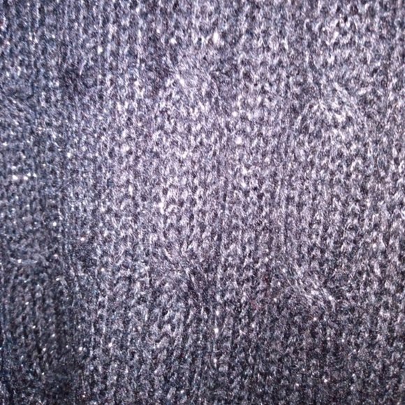 Carol Rose Black & Silver Cable Knit Sweater XL - Picture 7 of 8